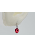 Sterling Silver 925, Ruby Vintage Earrings vec196s