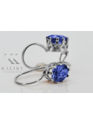 Sterling Silver 925, Sapphire Vintage Earrings vec196s