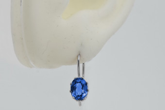 Boucles d'oreilles en argent sterling 925, Saphi. vec196s