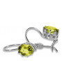 Вінтажні Стерлінгове Срібло 925, Жовтий Перід Вухані (Vintage Sterling Silver 925, Yellow Peridot Earrings) vec196s