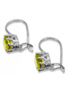 Pendientes de Plata de ley 925, Peridoto amarillo Vintage vec196s