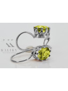 Вінтажні Стерлінгове Срібло 925, Жовтий Перід Вухані (Vintage Sterling Silver 925, Yellow Peridot Earrings) vec196s