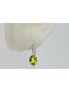 Вінтажні Стерлінгове Срібло 925, Жовтий Перід Вухані (Vintage Sterling Silver 925, Yellow Peridot Earrings) vec196s