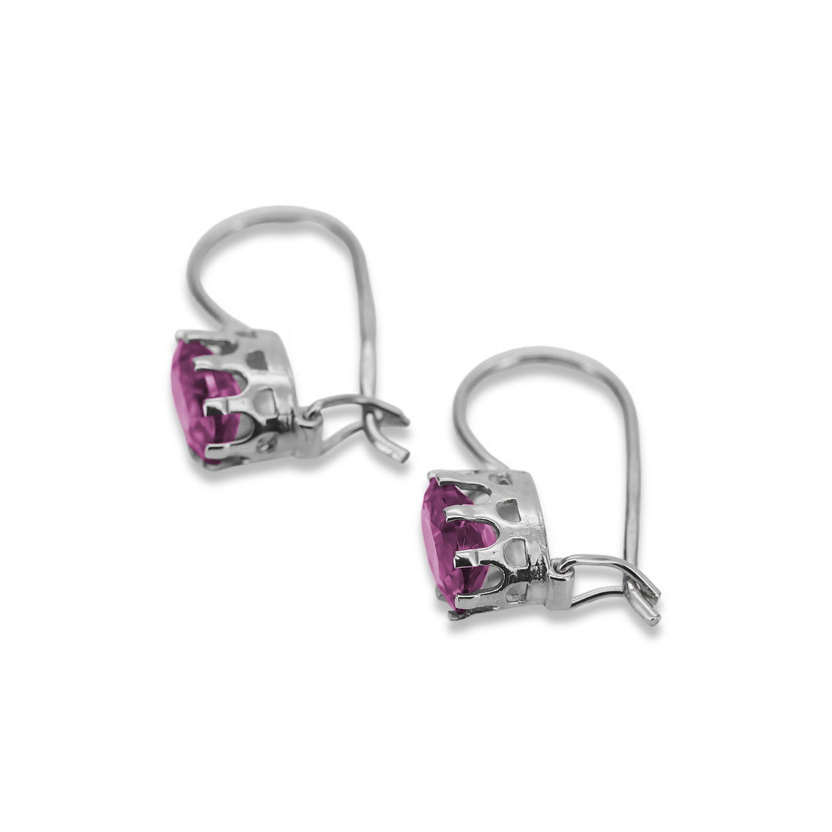 Sterling Silver 925 Amethyst Drop Earrings vec196s