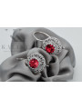 Boucles d'oreilles en argent sterling 925, Rubis vec002s