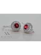 Boucles d'oreilles en argent sterling 925, Rubis vec002s