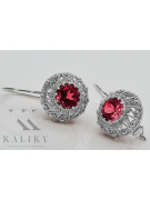 Boucles d'oreilles en argent sterling 925, Rubis vec002s