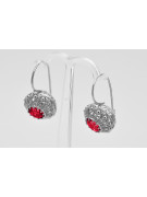 Sterling Silver 925 Ruby & Sapphire Earrings - Russian Soviet Style vec002s