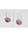 Boucles d'oreilles en argent sterling 925, Rubis vec002s