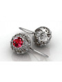 Boucles d'oreilles en argent sterling 925, Rubis vec002s