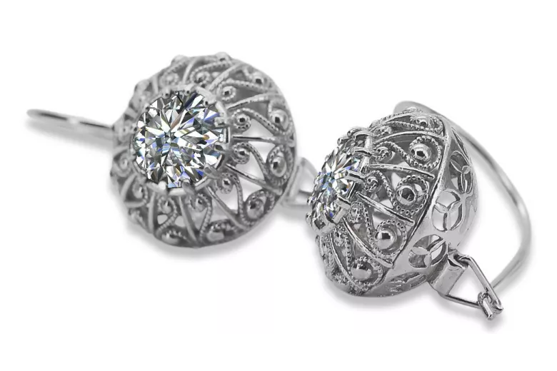 Boucles d'oreilles en argent sterling 925, Zircone vec002s