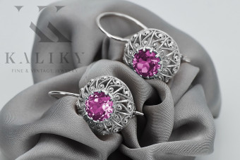 Boucles d'oreilles en argent sterling 925, Améthyste. vec002s