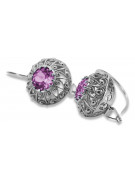 Boucles d'oreilles en argent sterling 925, Améthyste. vec002s