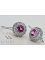 Boucles d'oreilles en argent sterling 925, Améthyste. vec002s