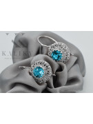 Boucles d'oreilles en argent sterling 925, Aigue-marine vec002s