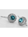 Sterling Silver 925 Aquamarine Earrings - Russian Soviet Style vec002s