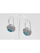 Boucles d'oreilles en argent sterling 925, Aigue-marine vec002s