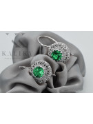 Pendientes de Plata 925 con Esmeralda. vec002s