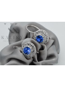 Sterling Silver 925 Sapphire Cluster Earrings vec002s