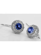 Sterling Silver 925 Sapphire Cluster Earrings vec002s