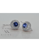 Sterling Silver 925 Sapphire Cluster Earrings vec002s