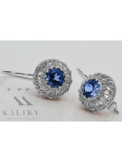 Sterling Silver 925 Sapphire Cluster Earrings vec002s