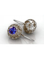 Sterling Silver 925 Sapphire Cluster Earrings vec002s