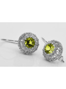 Pendientes de Plata 925 con Peridoto Amarillo vec002s