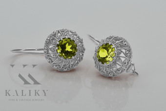 Pendientes de Plata 925 con Peridoto Amarillo vec002s