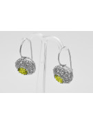 Sterling Silver 925, Yellow Peridot Drop Earrings vec002s