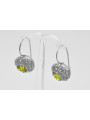 Sterling Silver 925, Yellow Peridot Drop Earrings vec002s