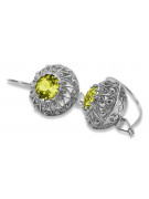 Sterling Silver 925, Yellow Peridot Drop Earrings vec002s