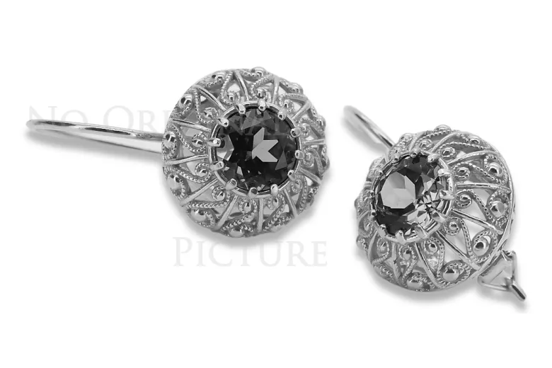 Boucles d'oreilles en argent sterling 925, Réglage Russe Soviétique vec002s