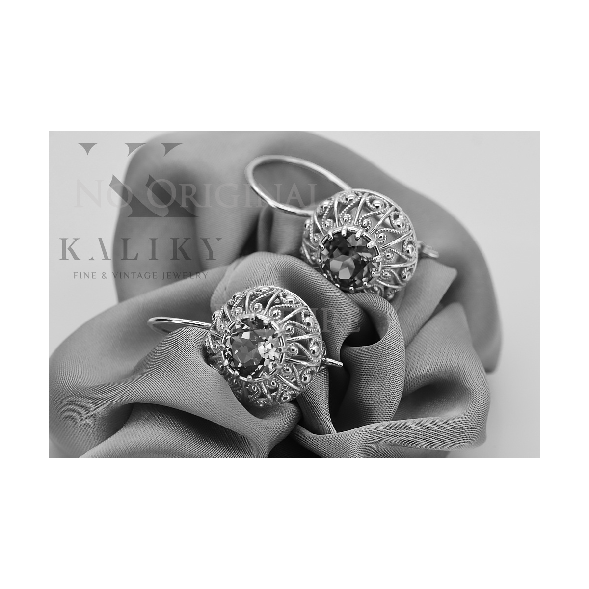 Boucles d'oreilles en argent sterling 925, Réglage Russe Soviétique vec002s