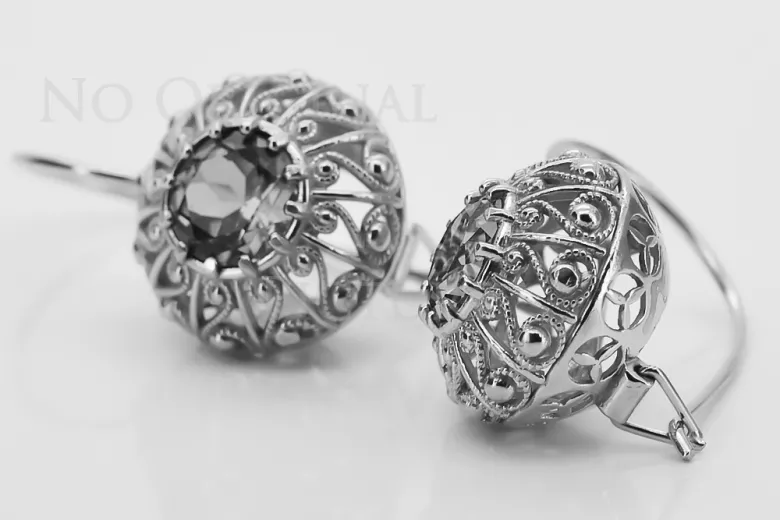 Boucles d'oreilles en argent sterling 925, Réglage Russe Soviétique vec002s