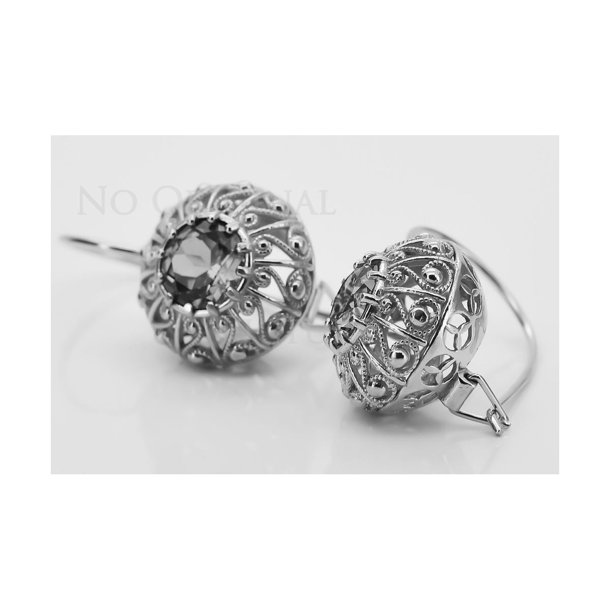 Boucles d'oreilles en argent sterling 925, Réglage Russe Soviétique vec002s