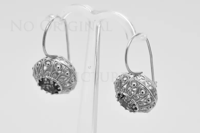 Boucles d'oreilles en argent sterling 925, Réglage Russe Soviétique vec002s