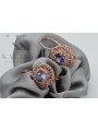 "Boucles d'oreilles en or rose 14 carats avec alexandrite, style vintage russe soviétique vec002" style vec002