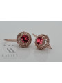 Original Vintage 14K Rose Gold Ruby Earrings Inspired by Russian Soviet Design vec002 vec002