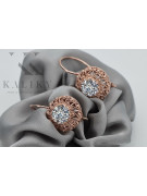 Auténticos Pendientes de Zircón y Oro Rosa Antiguo de 14k Vec002 Estilo Soviético Ruso style vec002