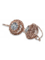 "Boucles d'oreilles Zircon Vintage en Or Rose 14 carats 585 vec002 Russie Soviétique" style vec002