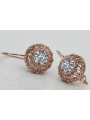 Auténticos Pendientes de Zircón y Oro Rosa Antiguo de 14k Vec002 Estilo Soviético Ruso style vec002