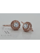 Auténticos Pendientes de Zircón y Oro Rosa Antiguo de 14k Vec002 Estilo Soviético Ruso style vec002