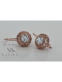 Auténticos Pendientes de Zircón y Oro Rosa Antiguo de 14k Vec002 Estilo Soviético Ruso style vec002