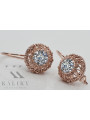 Auténticos Pendientes de Zircón y Oro Rosa Antiguo de 14k Vec002 Estilo Soviético Ruso style vec002