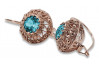 Originales Vintage-Roségold 14k 585 Aquamarin Ohrringe vec002 Russisch Sowjet style vec002