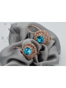 "Aretes de Aguamarina en Oro Rosa Antiguo Original de 14k vec002 Estilo Soviético Ruso" style vec002