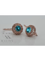 Originales Vintage-Roségold 14k 585 Aquamarin Ohrringe vec002 Russisch Sowjet style vec002