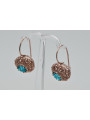 Boucles d'oreilles Aigue-marine en Or rose 14 carats vintage d'origine russe soviétique vec002 style vec002