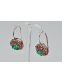 Boucles d'oreilles Émeraude vintage en or rose 14 carats 585 vec002 style soviétique russe style vec002